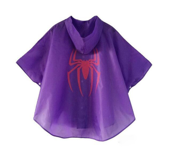 Superhero Kids Raincoat Christmas Halloween Costumes Waterpro of Polyester Hooded Cosplay Party Cloak Christmas PVC Kids raincoat