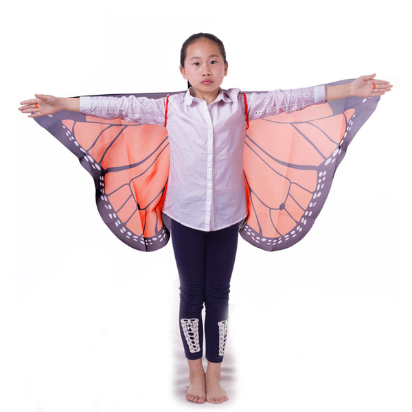 Orange monarch wings cosplay set with mask party favor custome holiday gift butterfly suit for unisex-child