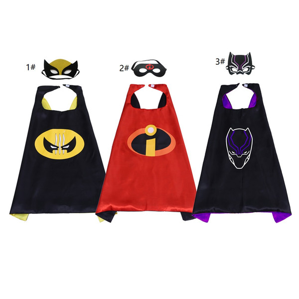 3 Style Double side 27in*27in Kid Superhero Capes And Masks Children Halloween Cosplay Clothes Party Cosplay Cape For Boy Girl