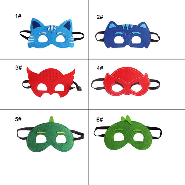 Superhero Felt Masks 6pcs Cosplay Character Soft Mask Party Favor Supplies for Kids Boys or Girls Superhero Cartoon Masquerade Masks