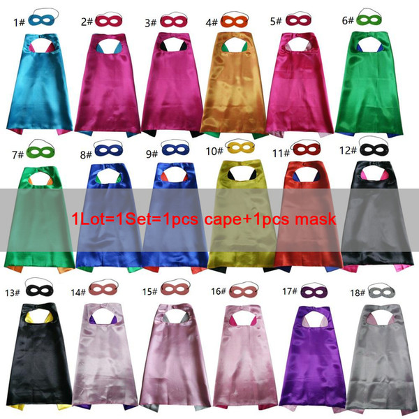 Children Superhero Capes and Masks Party Costumes Set Dual Color for Boys Girls' Role Cosplay Fancy Dress