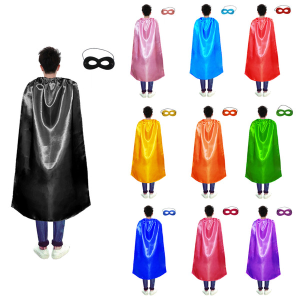 55in*35in Adult size plain superhero capes masks cosplay show party custome solid color cape with satin single lace-up