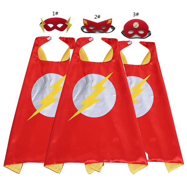 Double Side 27inch Flash Cartoon Superhero Toys & Costumes Superhero Cape Mask Set For Birthday Party Kids Favors Supplies Christmas Gifts