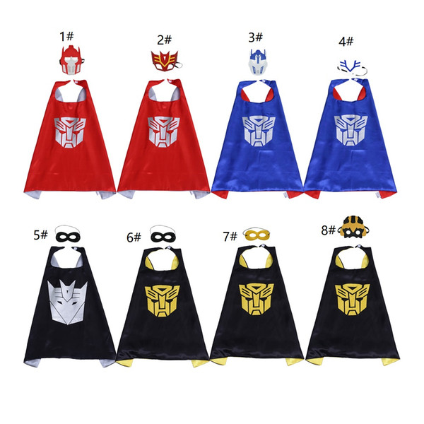 Double wear Cape and Mask with different colors sides 3 colours 70*70cm Capes for Kids Christmas Halloween Cosplay Prop Costumes clothing