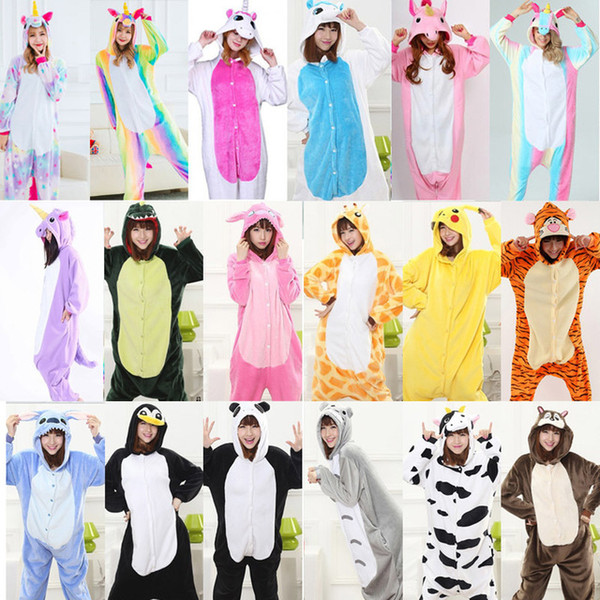 Women Warm pajamas unicornio Sleepwear Adult Winter Couple Pajamas Unicorn Animals pajamas pyjama femme pijama licorne onesis