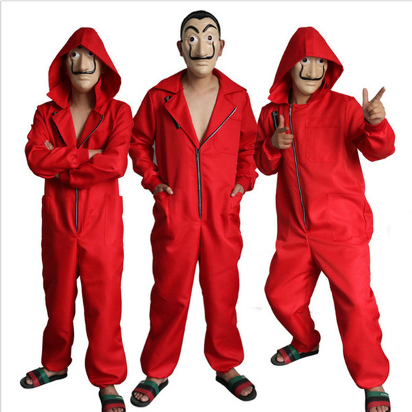 Salvador Dali Movie Costume Money Heist The House of Paper La Casa De Papel Cosplay Halloween Party Costumes with Face Mask