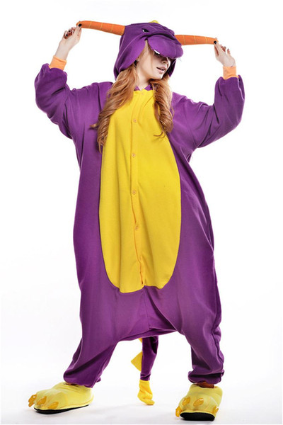 Hot Selling Cheap Purple Dragon Anime Pyjamas Cosplay Costume Adult Dress Sleepwear Halloween S M L XL