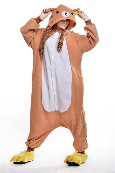 Hot Selling Cheap Rilakkuma Anime Pyjamas Cosplay Costume Adult Dress Sleepwear Halloween S M L XL