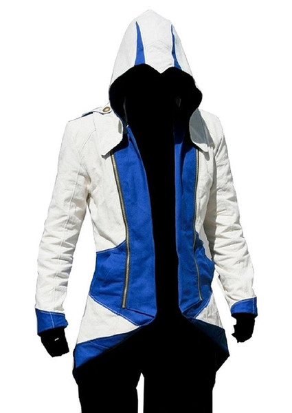 Malidaike Game Unisex Figure Assassin's Creed 3 Connor Kenway Hoodie Jacket Zip Up Sweatershirt Cosplay Costume