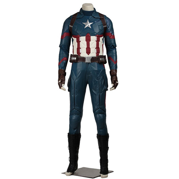 Malidaike Men's Suit for Captain America 3 Civil War Cosplay Costume Halloween Comaplete Suit Male Size