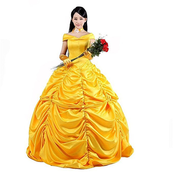 Malidaike Anime Beauty and Beast Cosplay Costumes Belle Costume Cosplay Show Dress