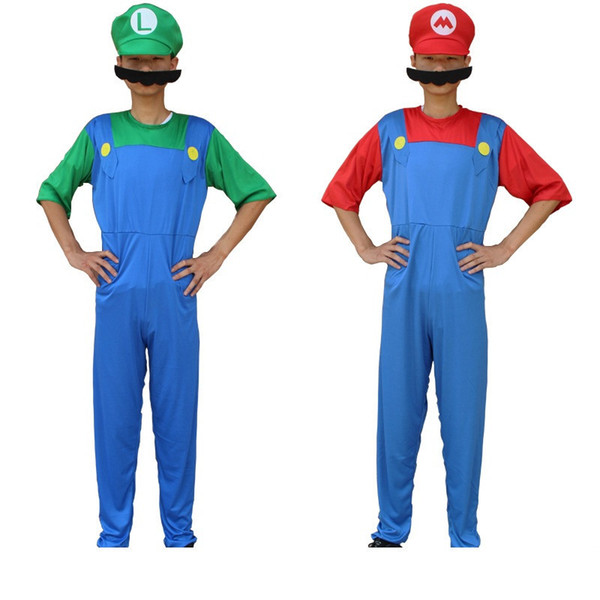 Malidaike Halloween Cosplay Costumes Super Mario Luigi Brothers Fancy Dress Up Party Cute Costume For Adult Children