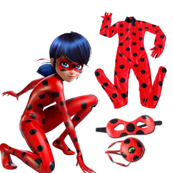 Ladybug Cosplay Costumes Halloween Christmas Costumes for Child Young Girls Ladybug Marinette Cosplay Dress