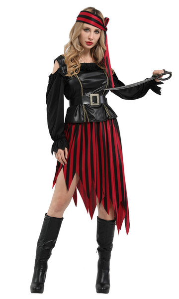 Shanghai Story Halloween Women Masquerade Fancy Dress Pirate Costume Cosplay