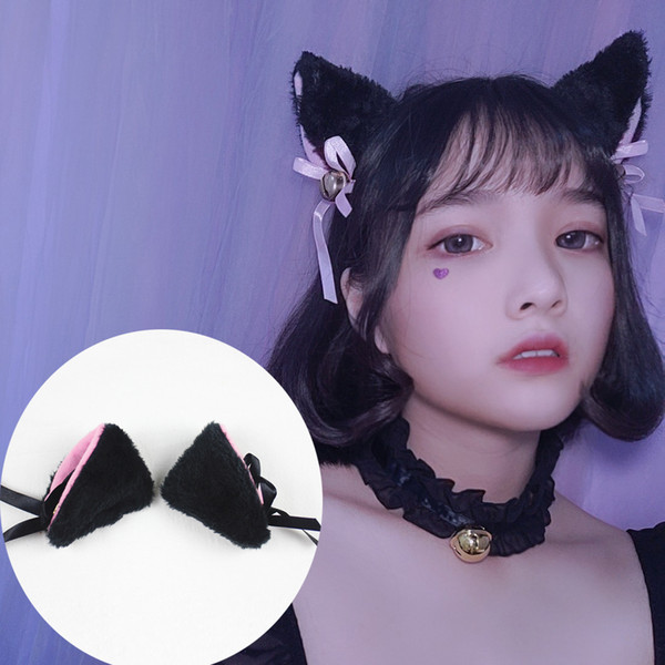 Women Cat Ear Headband Cute Cartoon Hairband with Bell Headdwear Rabbit Ears Clips Hair Accessories Girls Hair Ornaments Gift