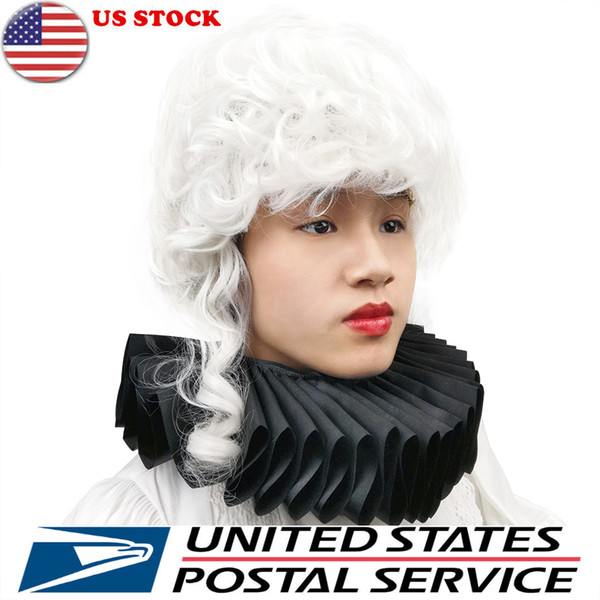 US Stock Renaissance Elizabethan Ruffled Collar Neck Ruffle Women Victorian Costume Halloween Cosplay Medieval Accessories