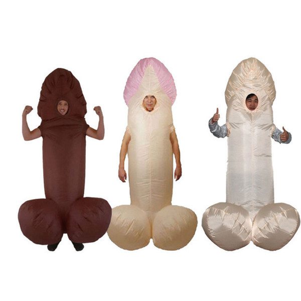 Adult Halloween mascot Costume for Men Women Sexy Inflatable Penis Costume Costumes Dick Jumpsuit Funny Dinosaur Dress