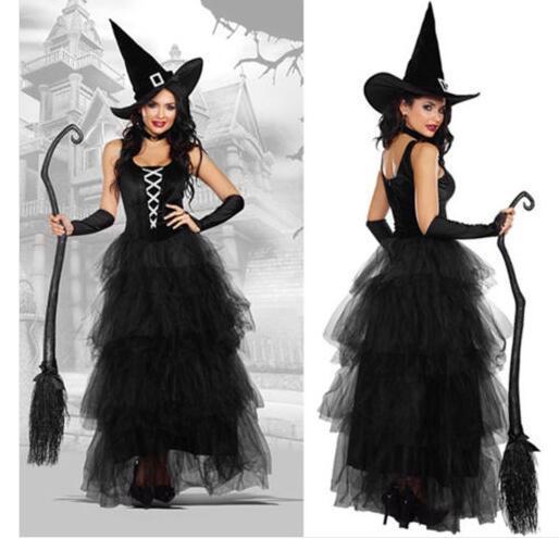 2018 new Halloween costume explosion models ladies witch suit temperament witch night ghost ghost vampire female dress free post