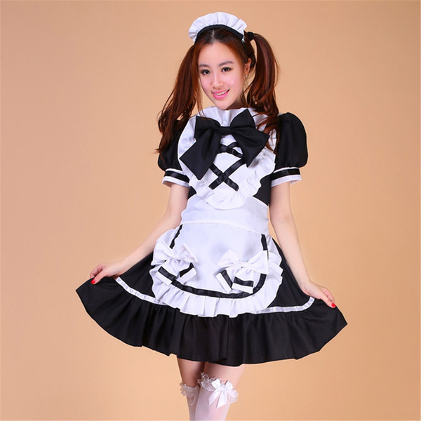 Shanghai Story Anime lolita dress Cosplay Costume ladies maid Dress Restaurant maid uniforms 2 colors M-XL