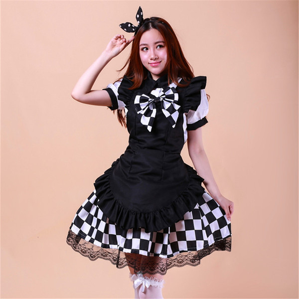 Shanghai Story black and white Coffee hall attendant Japanese animation Cosplay clothing cos women girl maid lolita dress