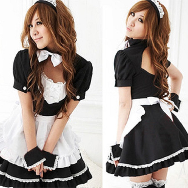 Shanghai Story Maid Black and White Lolita Dress Party Cosplay Costume