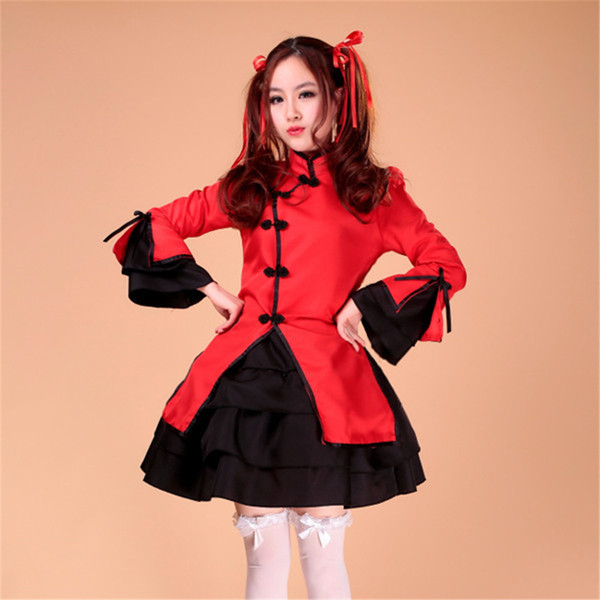 Shanghai Story French Maid Costume Cosplay Lolita Fancy Dress Chinese Dress for girls