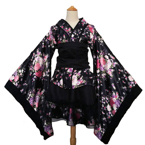 Shanghai Story Womens Printing Kimono Dress Short Style Party Dress