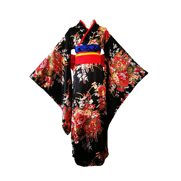 Shanghai Story Japanese Cherry Black Kimono Anime Cosplay Costume Lolita Dressjigoku shoujo cosplay Hell Girl Sangha Fans