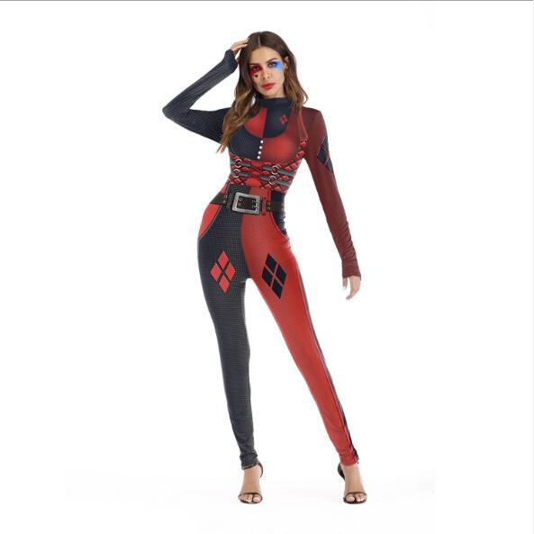 Halloween Costume Suicide Squad Cosplay Harley Quinn Costume Suicide Squad Harlequin Cosplay Jumpsuit Clown Joker Fancy Dress