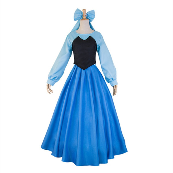 Hot sale theme costume Mermaid cosplay dress full set with bowknot