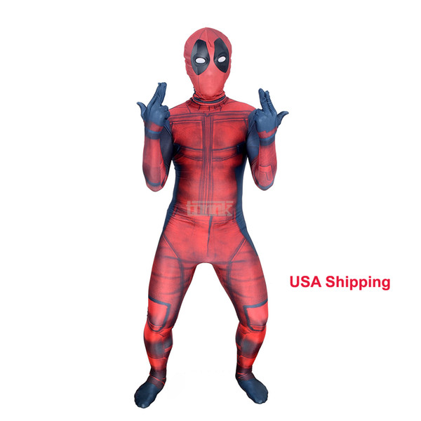 Kids 3D Deadpool 3D X-Men Deadpool Halloween Cosplay Superhero Lycra Spandex Zentai Suits Deadpool Costume (Unisex)