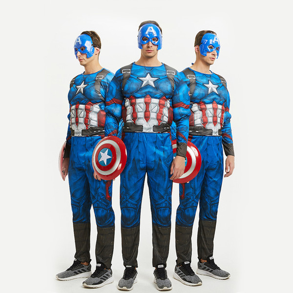 Cosplay iron man superhero superman costume spider batman thor captain America adult muscle costume male YW