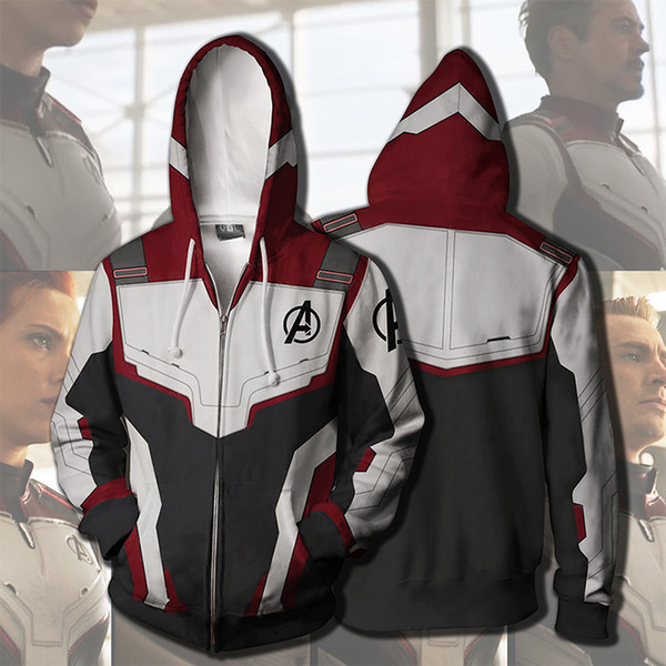 Marvel The Avengers 4 Endgame Quantum Realm Cosplay Costume Hoodies Men Hooded avengers endgame sweatshirt Jacket With Zipper Superhero