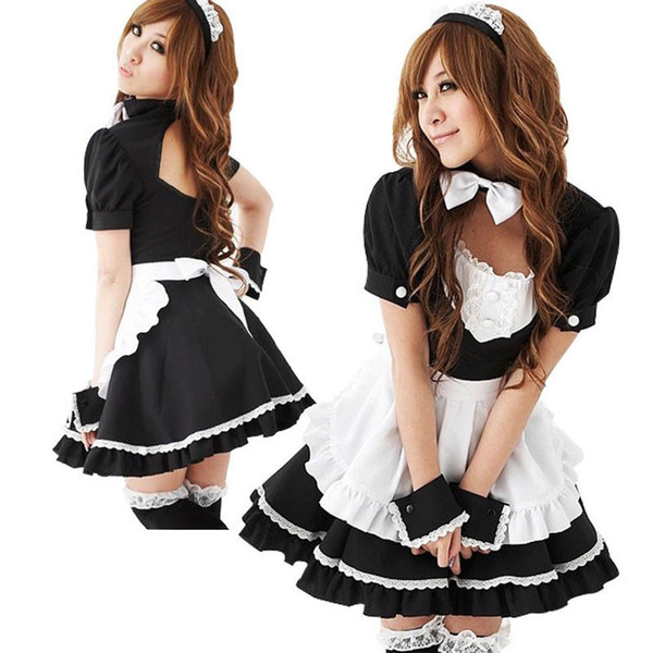 New Sexy Lolita French Maid Cosplay Costume Dress Halloween