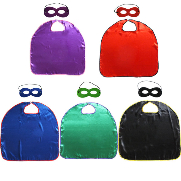 One-layer Children Superhero Capes and mask set Superhero Cosplay Capes Mask Halloween Cape Mask Kids Birthday Party Favors Gifts