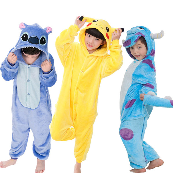 Children Pajamas Set Animal Pikachu Stitch Panda Unicorn Pyjamas Kids Pajamas For Boys Girls Sleepwear Cosplay Costume Onesies