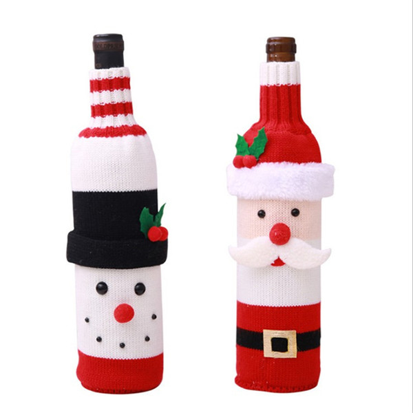 1pcs Christmas Bottle Cover Red Wine Bags Santa Claus Wine Cover Decoration Christmas Gift Bags Set Table Decoration