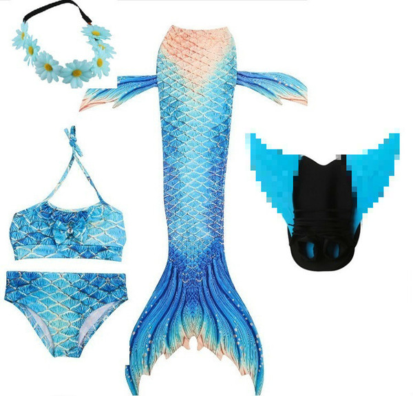 black mermaid tail mermaid tails for swimming with  children flipper bikini adult kids children girls Swimsuit Costume