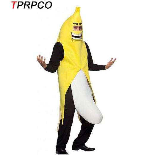 Men Cosplay Adult Fancy Dress Funny sexy Banana Costume novelty halloween Christmas carnival party decorations NL1511