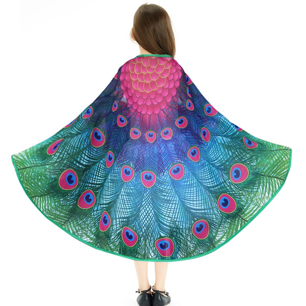 30 Packs Special 120*70 cm Peacock Wing Costumes Party For Girls Carnival Shawls Wedding Decoration Party Baby Gifts Favor