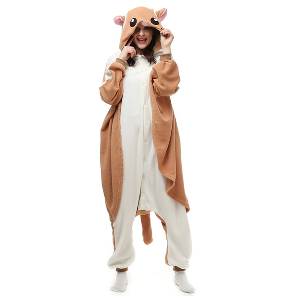 Sugar Glider Rat Women's and Men's Animal Kigurumi Polar Fleece Costume for Halloween Carnival New Year Party welcome Drop Shipping