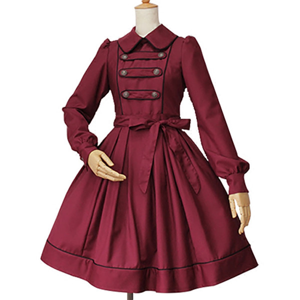 Turndown Collar Long Sleeves Gothic Lolita Dress