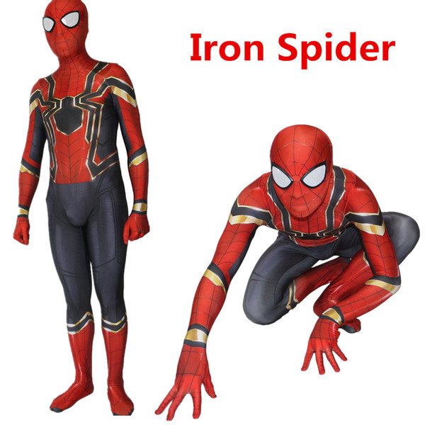 Iron Spider Homecoming Spiderman Costume Halloween Cosplay Superhero 3D print Bodysuit Suit Jumpsuits for Adult