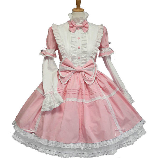 Pink Blue Black Cotton Multilayer Sweet Lolita Dress Halloween Cosplay Dresses Anime Love Live Costume