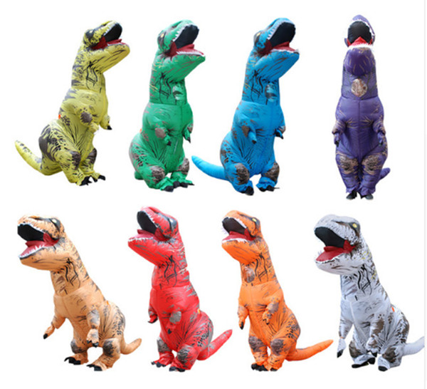 Adult T-REX Inflatable Costume Christmas Dinosaur Animal Jumpsuit Halloween Costume for Women Men WSJ-25