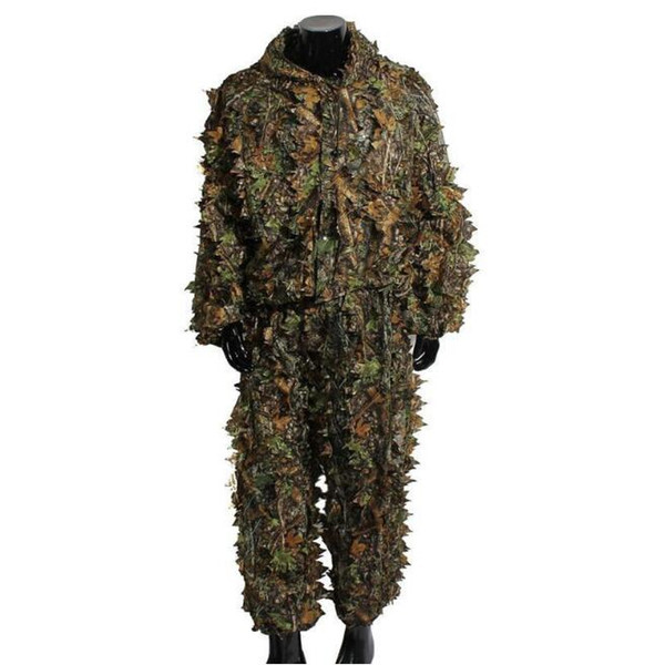 Durable Outdoor Woodland Sniper Camo Ghillie Suit Kit Cloak Outdoor Leaf Camouflage Jungle Hunting Birding Suit Novelty Items CCA10371 1pcs