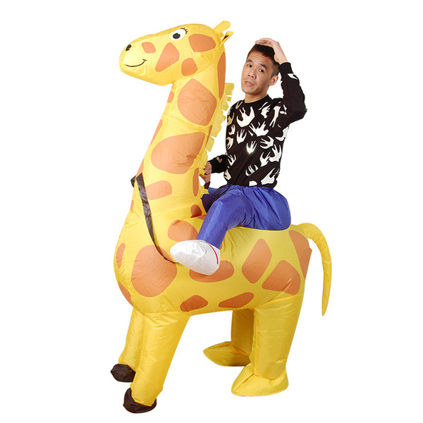 unisex design giraffe carry me inflatable costume for adult ride on giraffe inflatable suit for fun