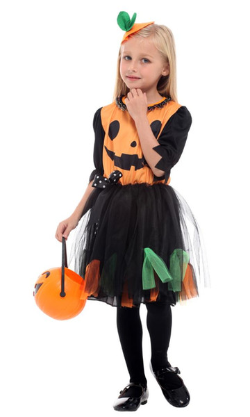 Children's Halloween Pumpkin Costumes for Kids Girls Christmas Carnival Masquerade Purim Party Dress Children Princess Cosplay