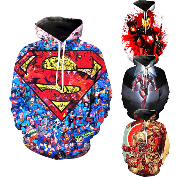 Superhero Hoodie Avengers Costume 3D Print Hoodies Men's Sweatshirts Casual Coat Cosplay Sweater Women Clothing Family Gift New Jumpers