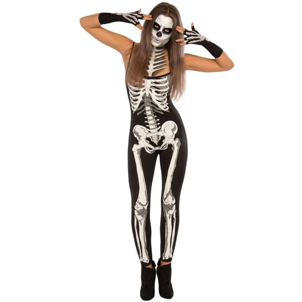 YSMARKET 2017 Fascinating Ladies Sexy Halloween Costumes For Women Halloween Party Skeleton Jumpsuit Costume Cosplay S890490